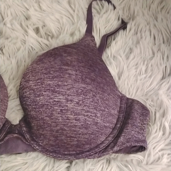 EUC Victoria's Secret Purple Marl Padded Perfect Coverage Bra - Picture 3 of 13